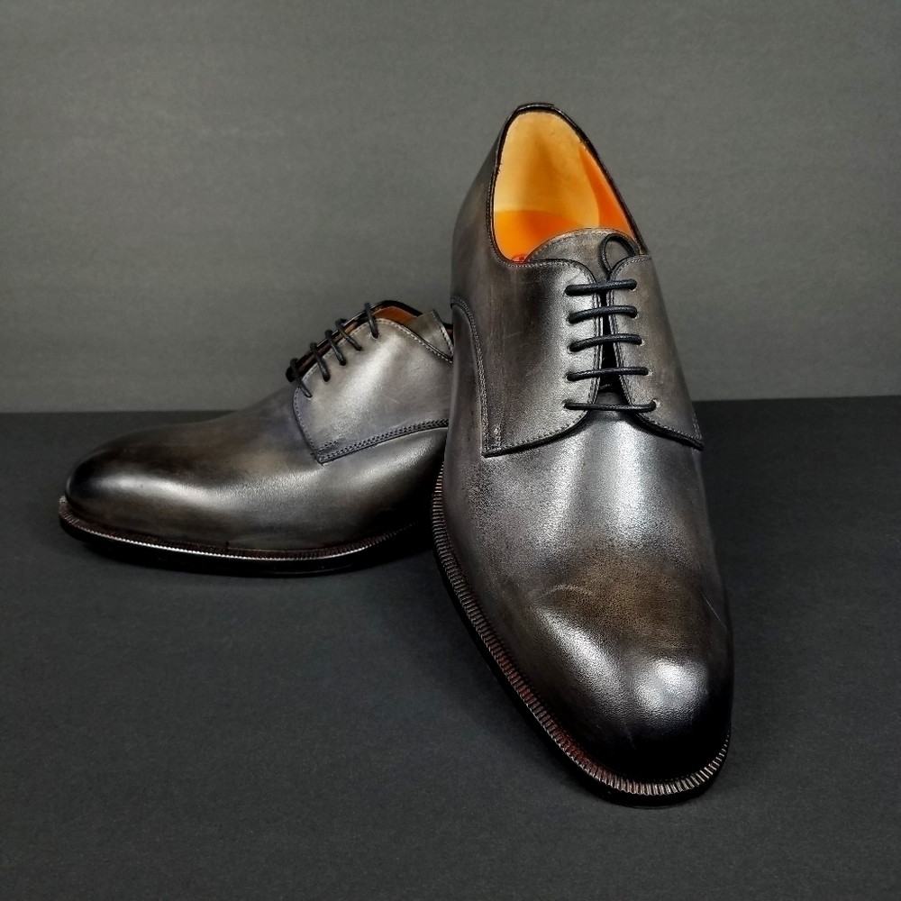 Scarpe Di Bianco Asphalt Grey Size 9 Lace-up Shoe - Picture 2 of 12
